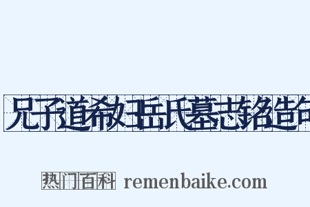 兄子道希妇岳氏墓志铭造句是什么意思的图片